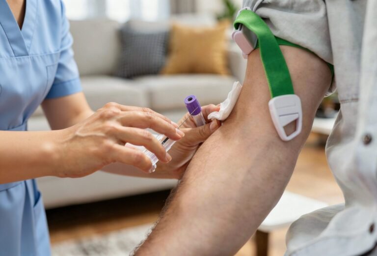 Home Blood Test London service provided by a mobile phlebotomist
